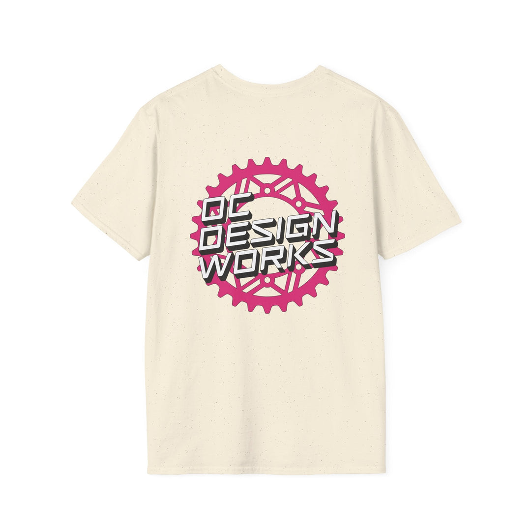 Heritage T-Shirt — Magenta Gear Logo - T-Shirt - Natural - OC Designworks