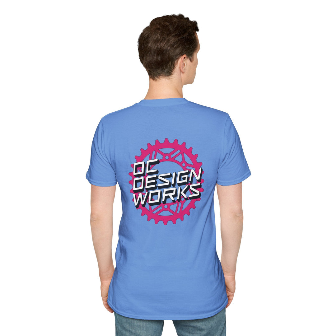 Heritage T-Shirt — Magenta Gear Logo - T-Shirt - Carolina Blue - OC Designworks