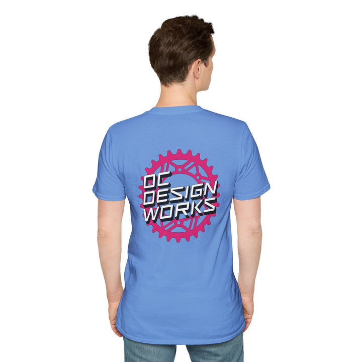 Heritage T-Shirt — Magenta Gear Logo - T-Shirt - Carolina Blue - OC Designworks