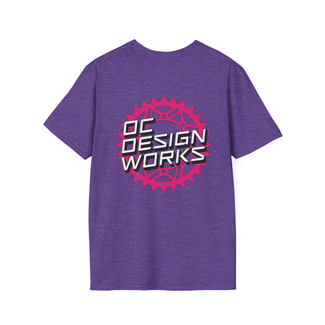 Heritage T-Shirt — Magenta Gear Logo - T-Shirt - Heather Purple - OC Designworks