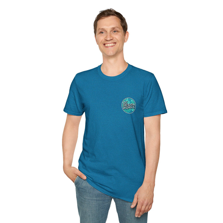 Heritage T-Shirt — Mint Hibiscus Logo - T-Shirt - Antique Sapphire - OC Designworks