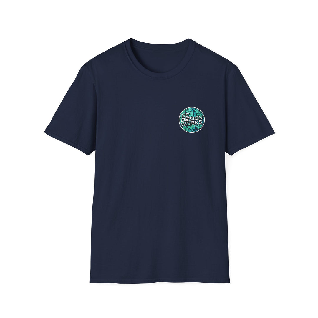 Heritage T-Shirt — Mint Hibiscus Logo - T-Shirt - Navy - OC Designworks