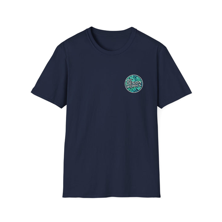 Heritage T-Shirt — Mint Hibiscus Logo - T-Shirt - Navy - OC Designworks