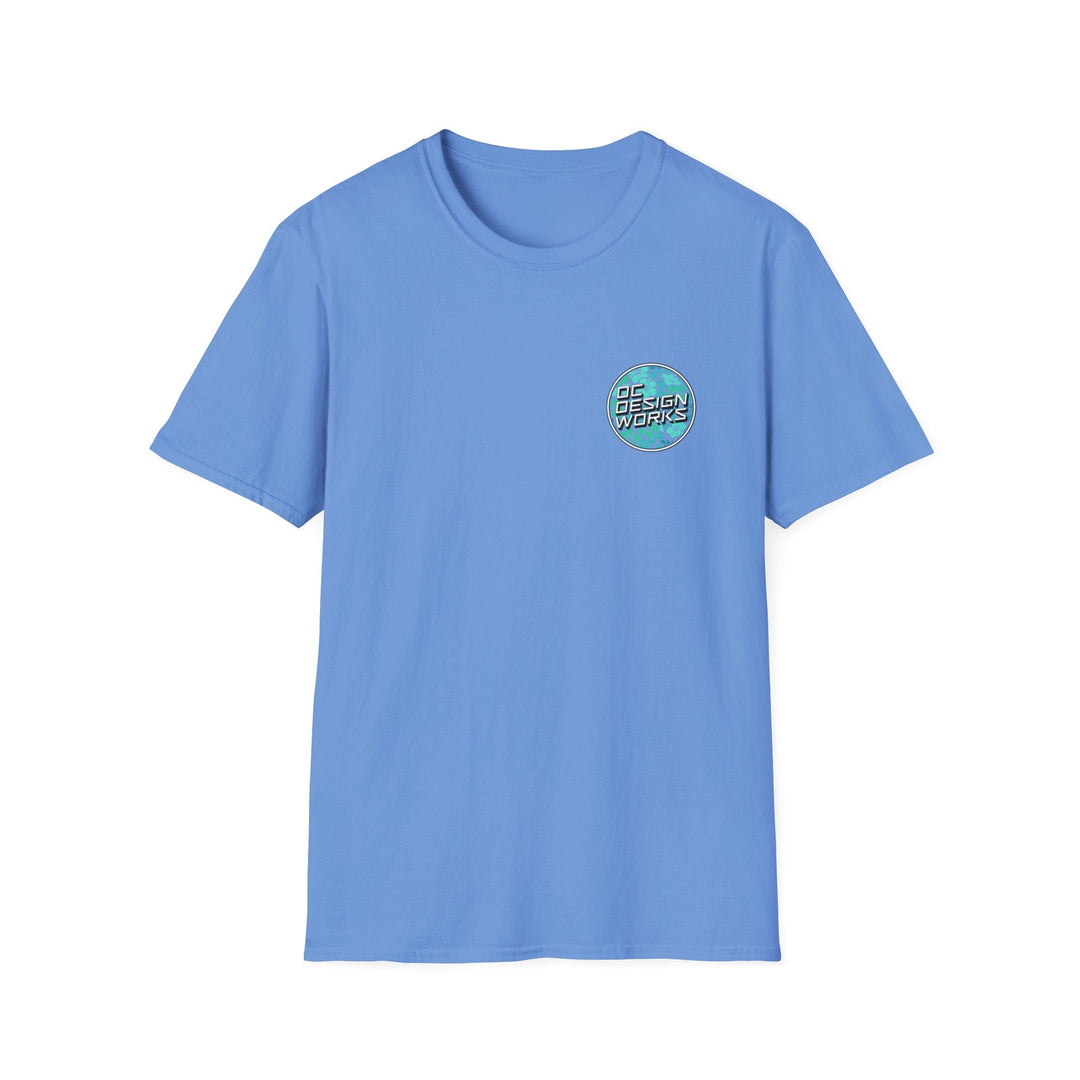 Heritage T-Shirt — Mint Hibiscus Logo - T-Shirt - Carolina Blue - OC Designworks