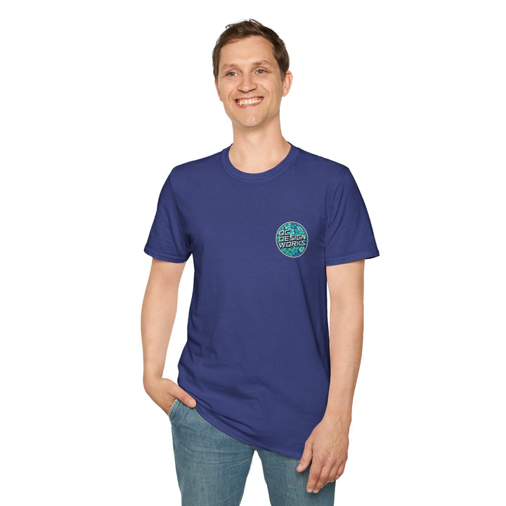Heritage T-Shirt — Mint Hibiscus Logo - T-Shirt - Metro Blue - OC Designworks