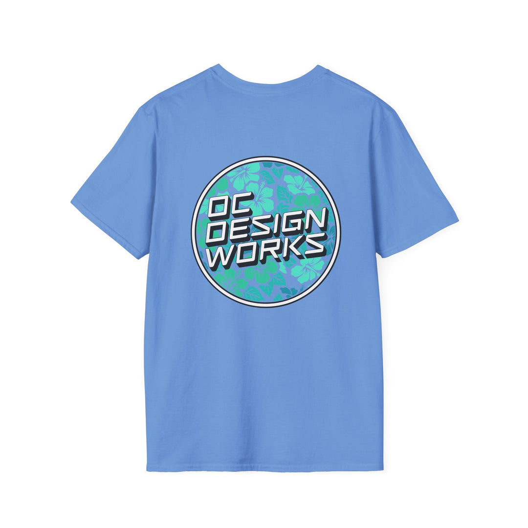 Heritage T-Shirt — Mint Hibiscus Logo - T-Shirt - Carolina Blue - OC Designworks