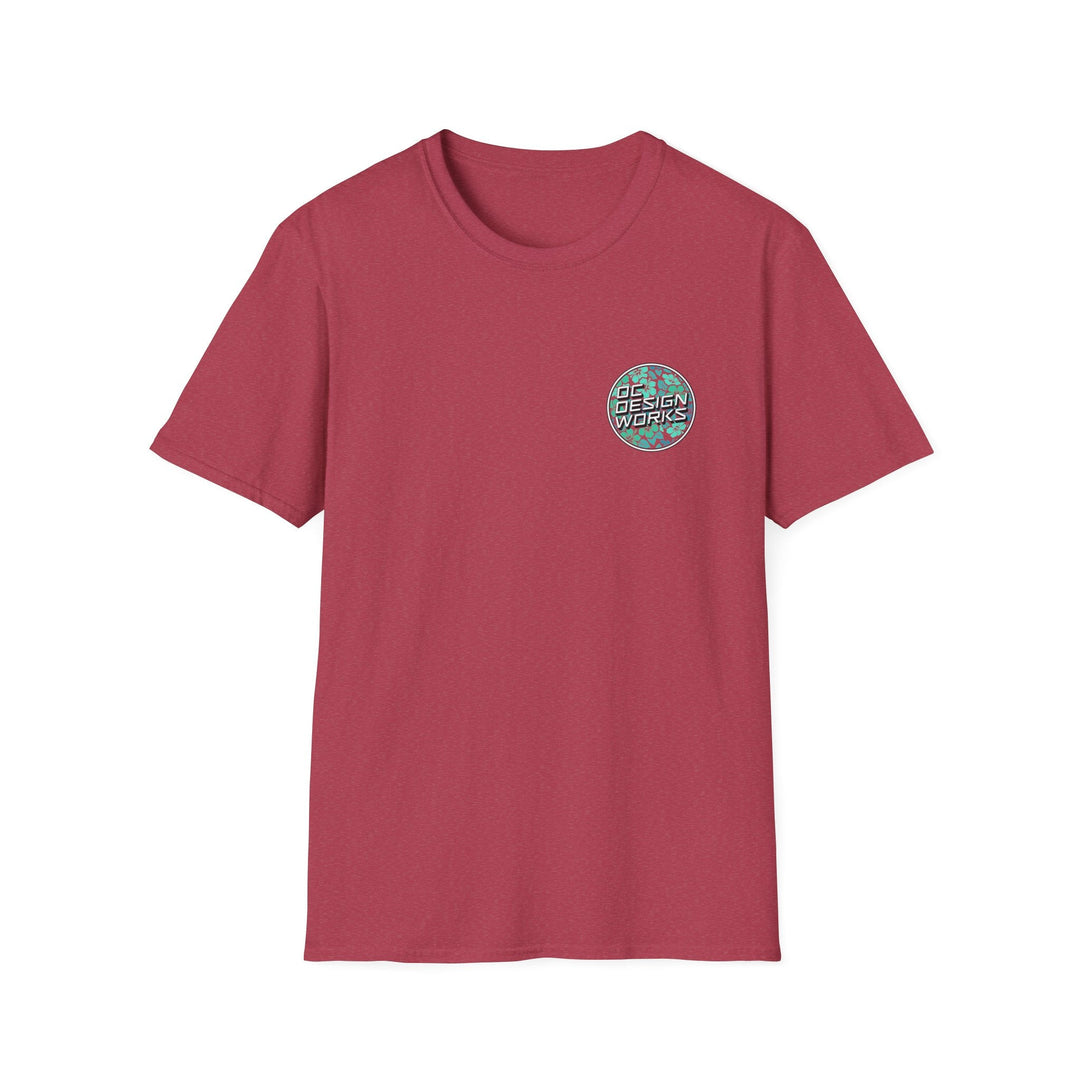 Heritage T-Shirt — Mint Hibiscus Logo - T-Shirt - Heather Cardinal - OC Designworks