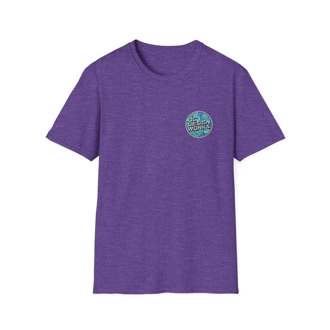 Heritage T-Shirt — Mint Hibiscus Logo - T-Shirt - Heather Purple - OC Designworks