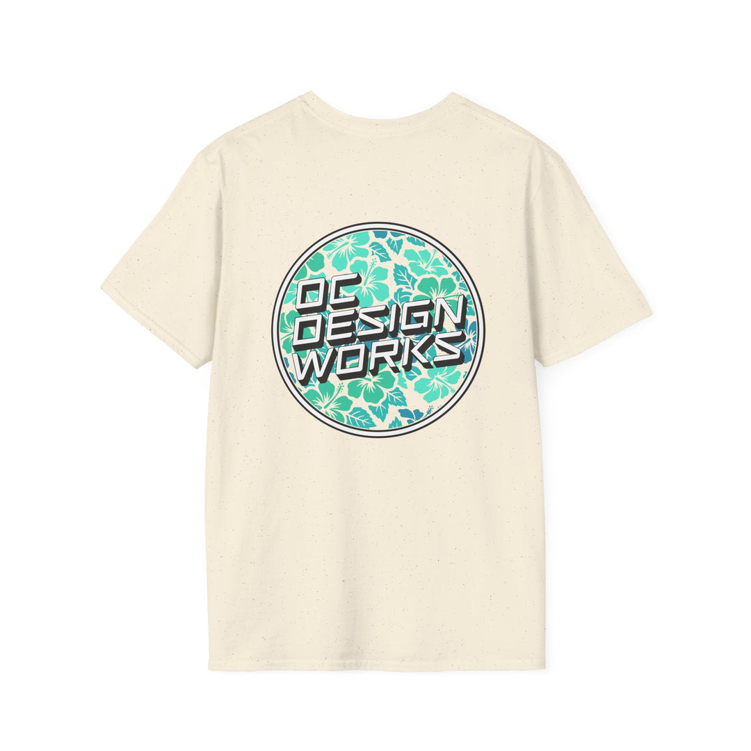 Heritage T-Shirt — Mint Hibiscus Logo - T-Shirt - Natural - OC Designworks
