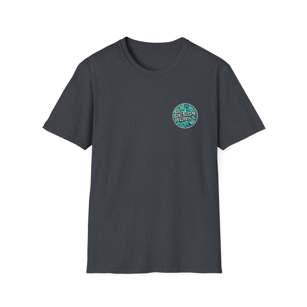 Heritage T-Shirt — Mint Hibiscus Logo - T-Shirt - Dark Heather Grey - OC Designworks