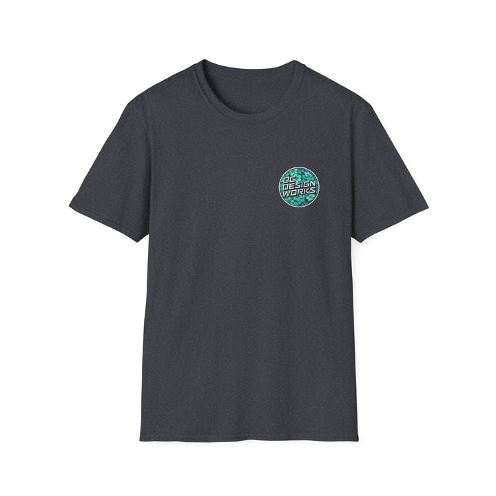 Heritage T-Shirt — Mint Hibiscus Logo - T-Shirt - Dark Heather Grey - OC Designworks