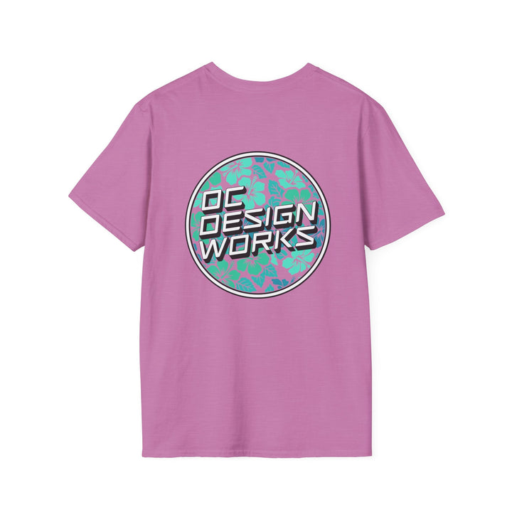 Heritage T-Shirt — Mint Hibiscus Logo - T-Shirt - Heather Radiant Orchid - OC Designworks