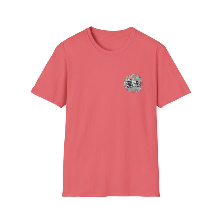 Heritage T-Shirt — Mint Hibiscus Logo - T-Shirt - Coral Silk - OC Designworks