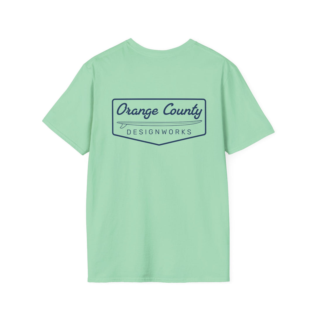 Heritage T-Shirt — Navy Vintage Surf Logo - T-Shirt - Mint Green - OC Designworks