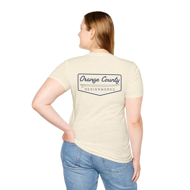 Heritage T-Shirt — Navy Vintage Surf Logo - T-Shirt - Natural - OC Designworks