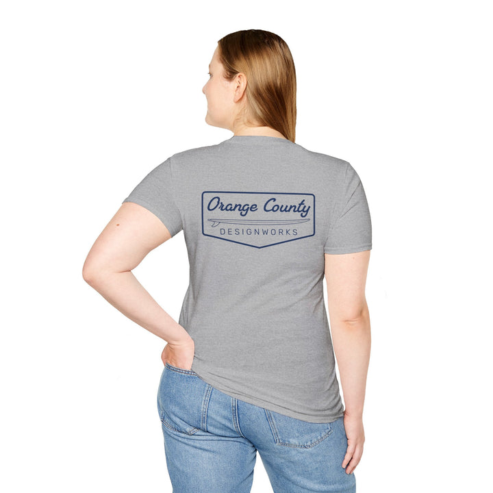 Heritage T-Shirt — Navy Vintage Surf Logo - T-Shirt - Sport Grey - OC Designworks