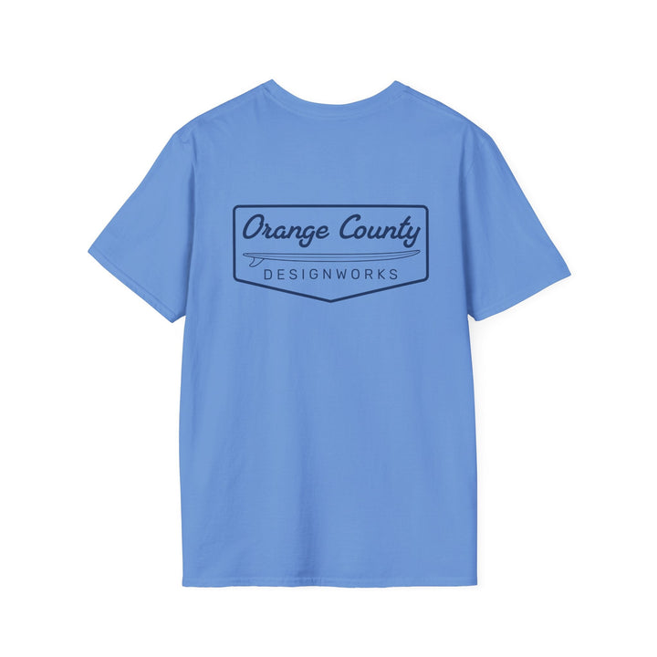 Heritage T-Shirt — Navy Vintage Surf Logo - T-Shirt - Carolina Blue - OC Designworks
