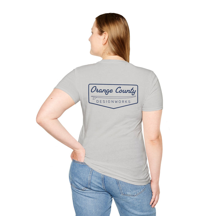 Heritage T-Shirt — Navy Vintage Surf Logo - T-Shirt - Ice Grey - OC Designworks