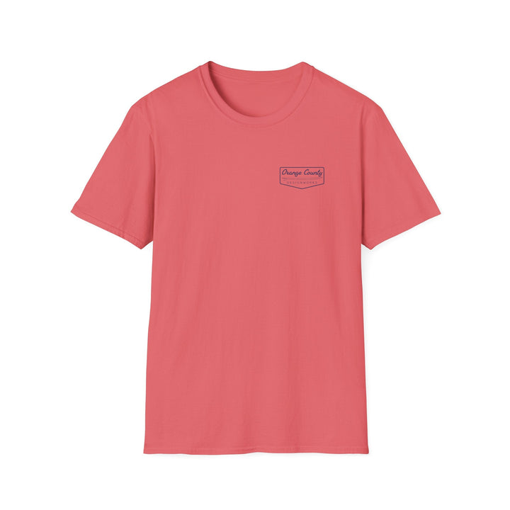 Heritage T-Shirt — Navy Vintage Surf Logo - T-Shirt - Coral Silk - OC Designworks