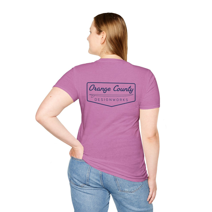 Heritage T-Shirt — Navy Vintage Surf Logo - T-Shirt - Heather Radiant Orchid - OC Designworks