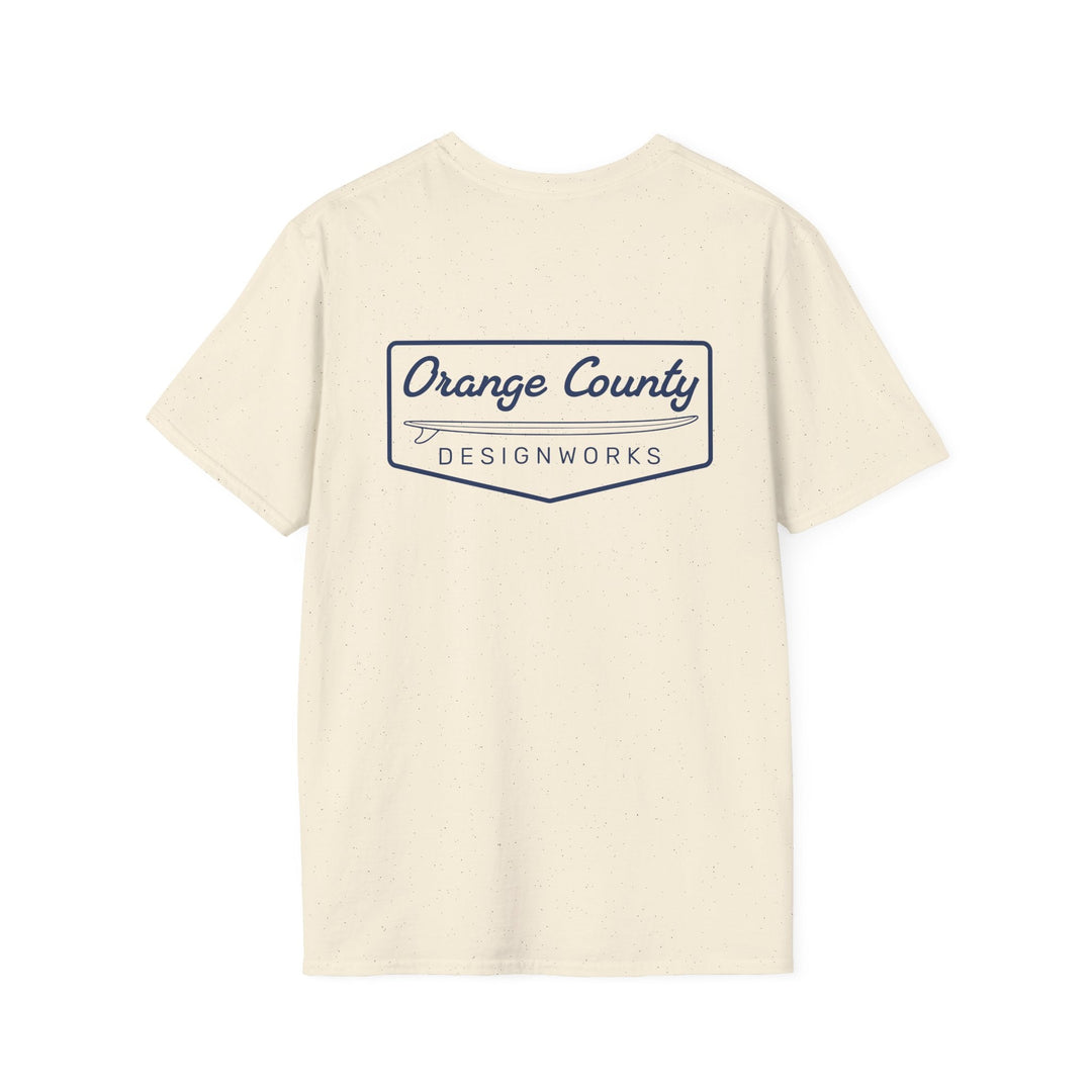 Heritage T-Shirt — Navy Vintage Surf Logo - T-Shirt - Natural - OC Designworks