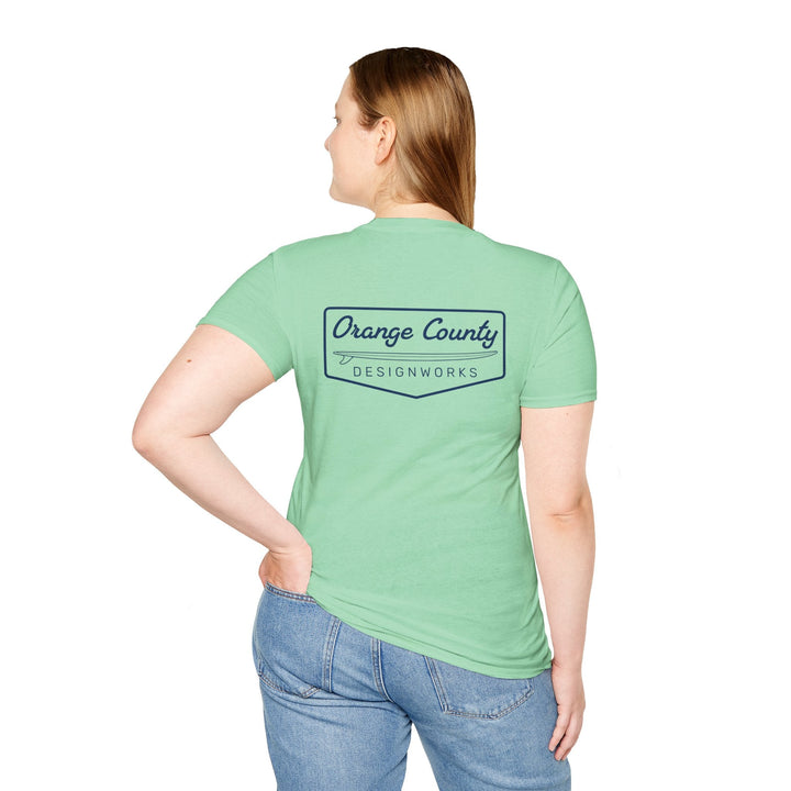 Heritage T-Shirt — Navy Vintage Surf Logo - T-Shirt - Mint Green - OC Designworks