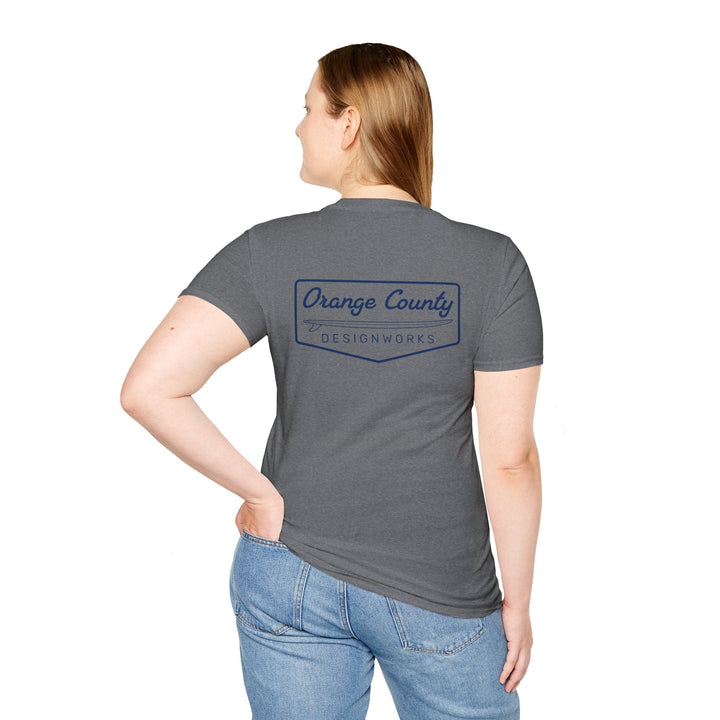 Heritage T-Shirt — Navy Vintage Surf Logo - T-Shirt - Graphite Heather - OC Designworks
