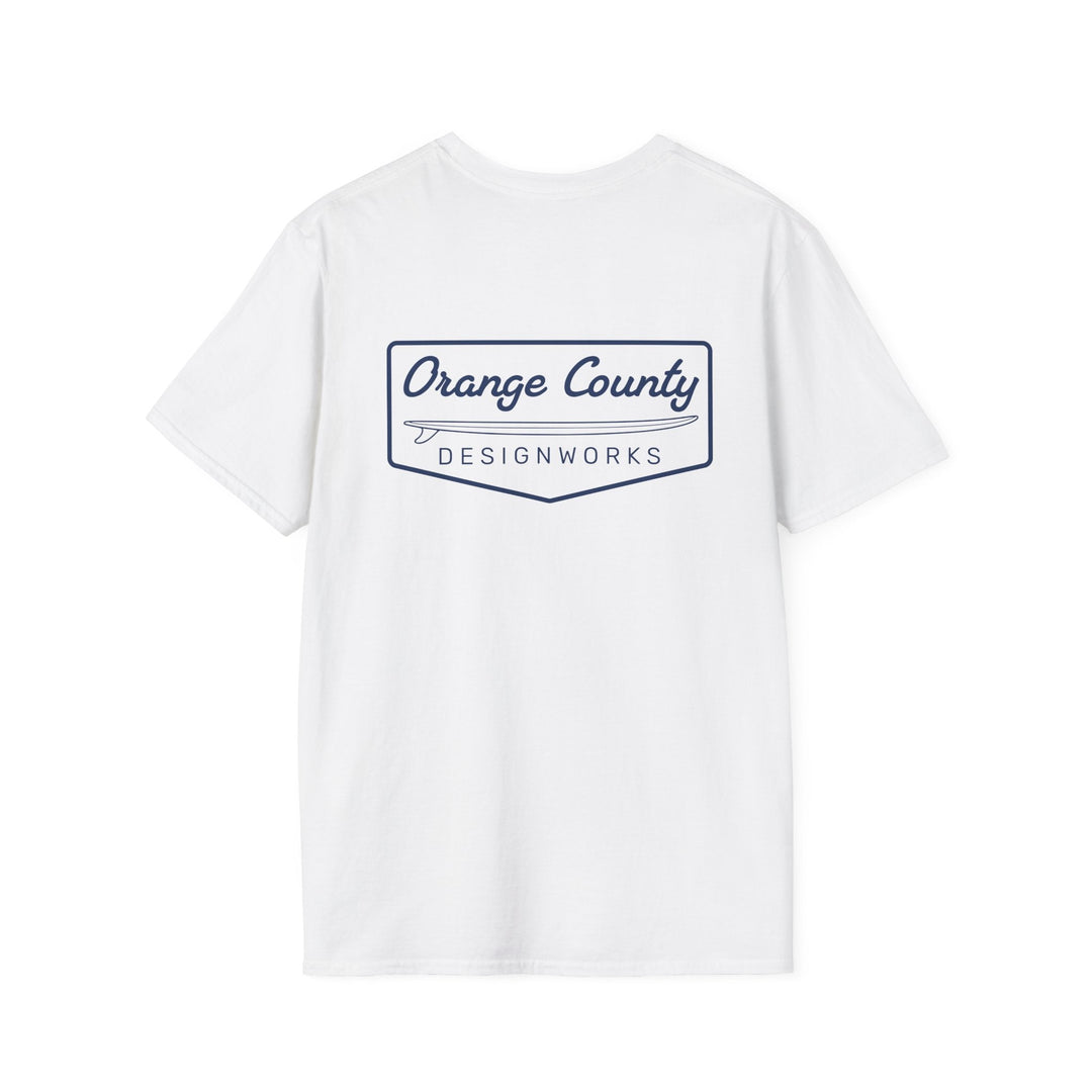Heritage T-Shirt — Navy Vintage Surf Logo - T-Shirt - White - OC Designworks