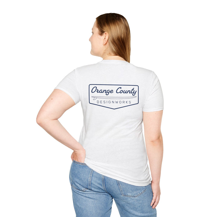 Heritage T-Shirt — Navy Vintage Surf Logo - T-Shirt - White - OC Designworks