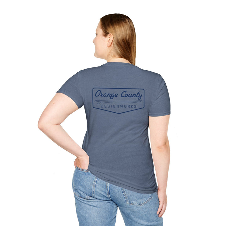 Heritage T-Shirt — Navy Vintage Surf Logo - T-Shirt - Heather Indigo - OC Designworks
