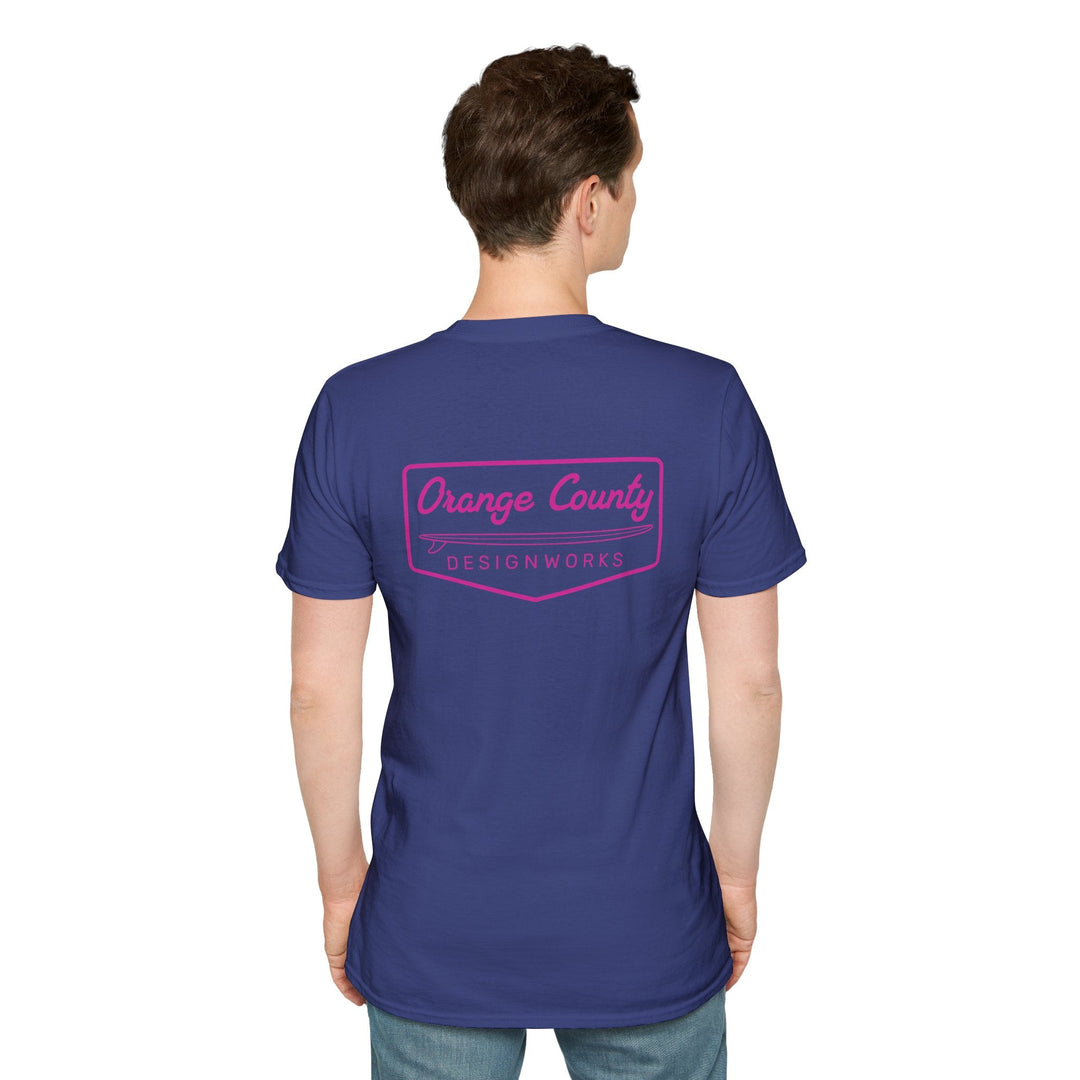 Heritage T-Shirt — Pink Vintage Surf Logo - T-Shirt - Metro Blue - OC Designworks