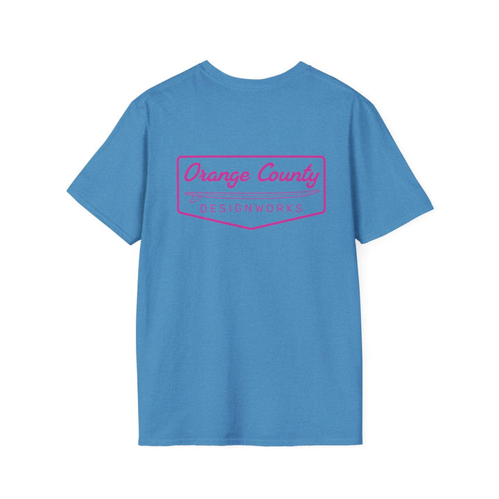 Heritage T-Shirt — Pink Vintage Surf Logo - T-Shirt - Heather Sapphire - OC Designworks