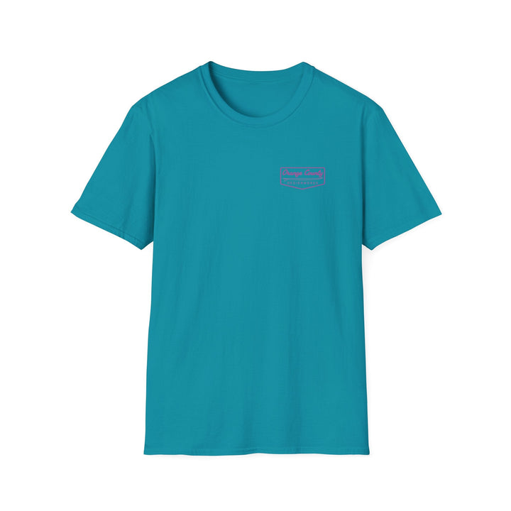Heritage T-Shirt — Pink Vintage Surf Logo - T-Shirt - Tropical Blue - OC Designworks