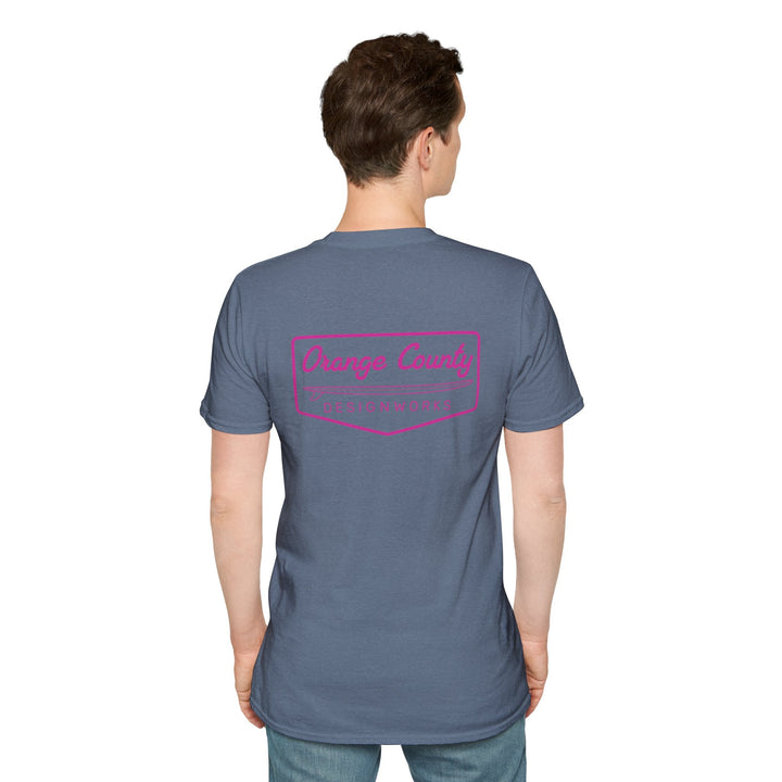 Heritage T-Shirt — Pink Vintage Surf Logo - T-Shirt - Heather Indigo - OC Designworks