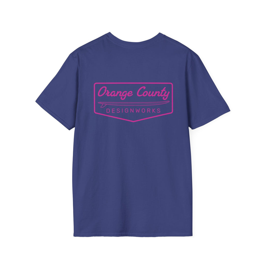 Heritage T-Shirt — Pink Vintage Surf Logo - T-Shirt - Metro Blue - OC Designworks