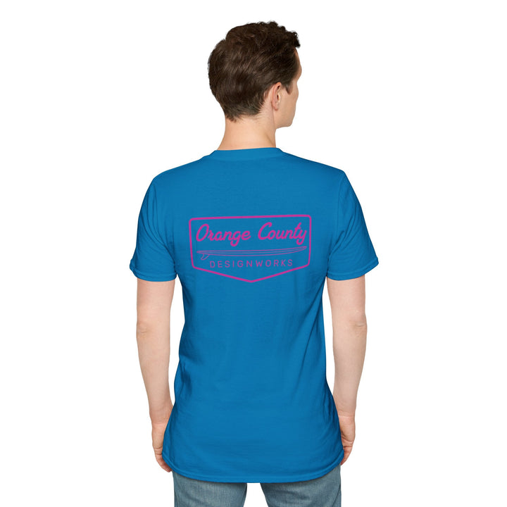 Heritage T-Shirt — Pink Vintage Surf Logo - T-Shirt - Sapphire - OC Designworks