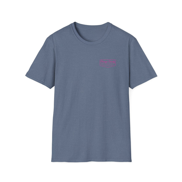 Heritage T-Shirt — Pink Vintage Surf Logo - T-Shirt - Heather Indigo - OC Designworks