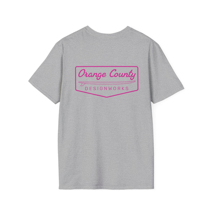 Heritage T-Shirt — Pink Vintage Surf Logo - T-Shirt - Sport Grey - OC Designworks