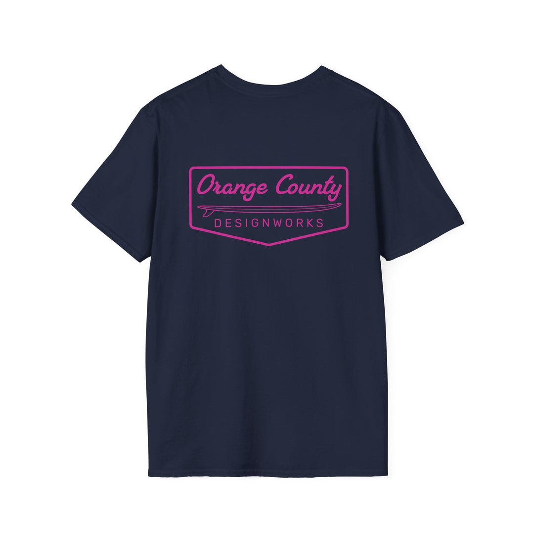 Heritage T-Shirt — Pink Vintage Surf Logo - T-Shirt - Navy - OC Designworks