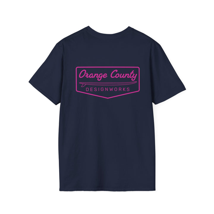 Heritage T-Shirt — Pink Vintage Surf Logo - T-Shirt - Navy - OC Designworks