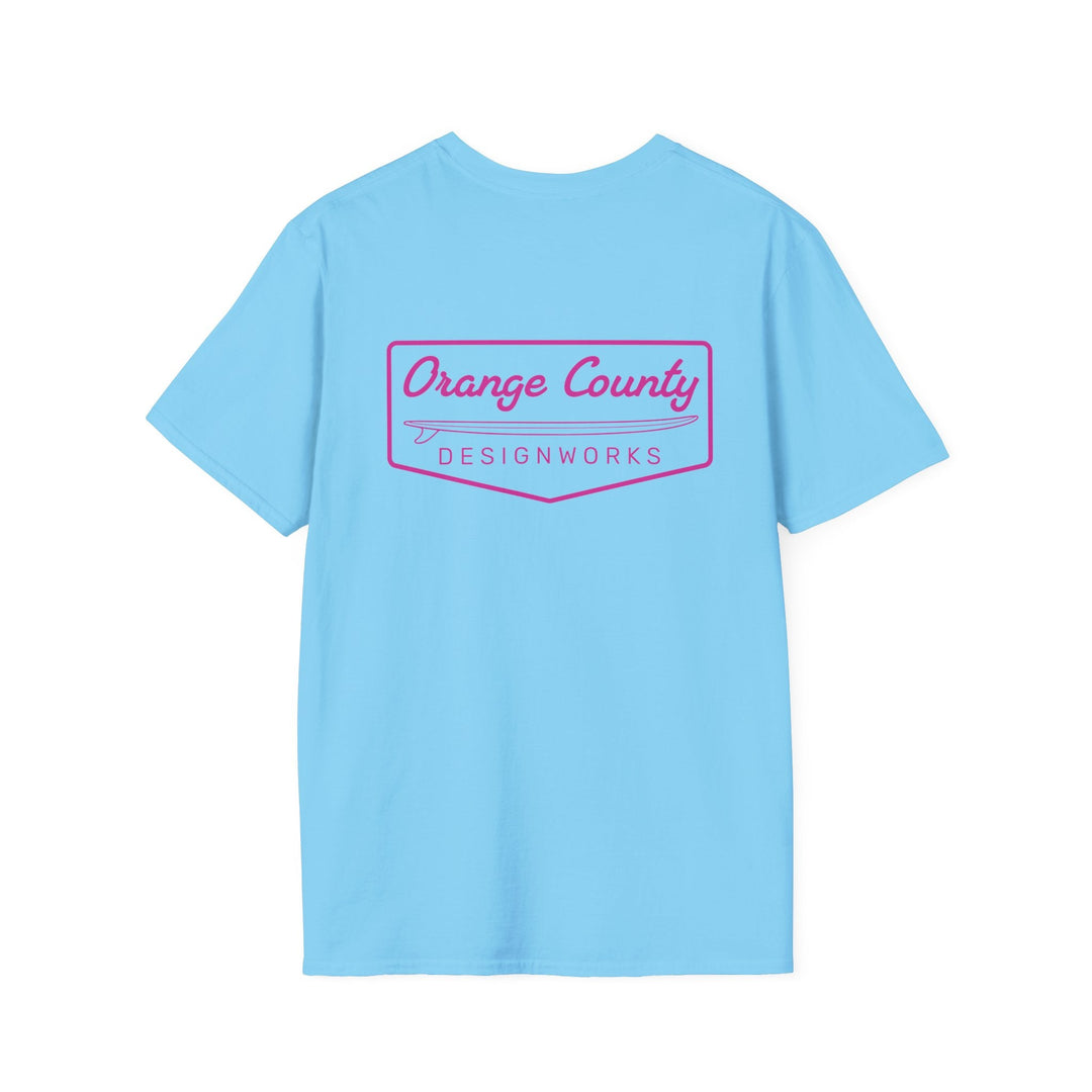 Heritage T-Shirt — Pink Vintage Surf Logo - T-Shirt - Sky - OC Designworks
