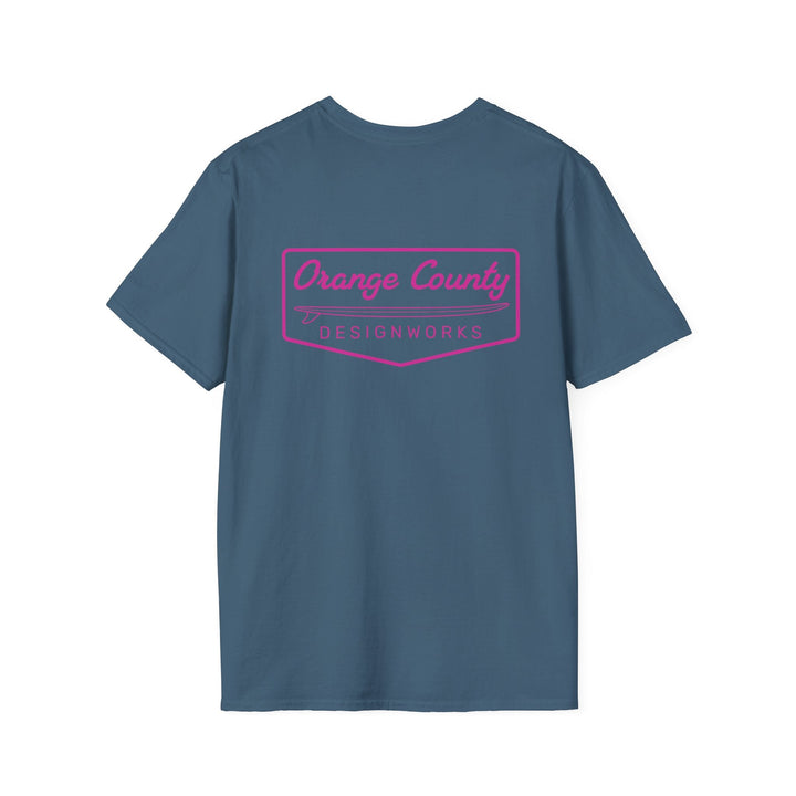 Heritage T-Shirt — Pink Vintage Surf Logo - T-Shirt - Indigo Blue - OC Designworks