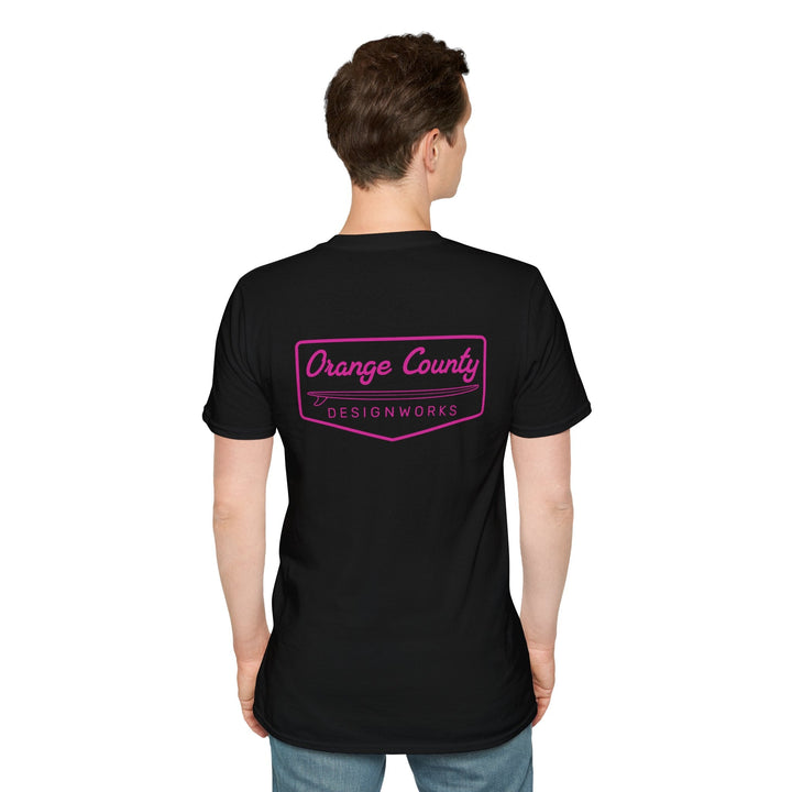Heritage T-Shirt — Pink Vintage Surf Logo - T-Shirt - Black - OC Designworks