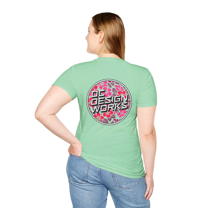 Heritage T-Shirt — Rose Hibiscus Logo - T-Shirt - Mint Green - OC Designworks