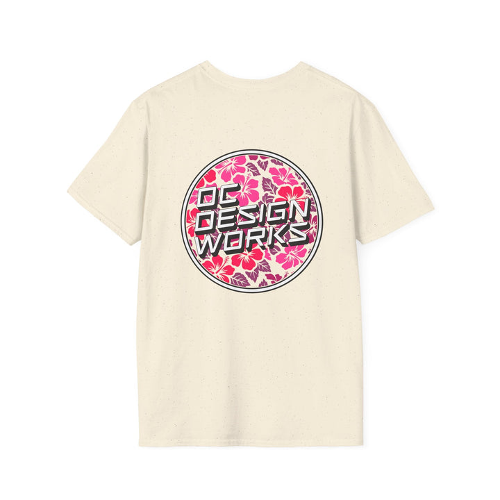 Heritage T-Shirt — Rose Hibiscus Logo - T-Shirt - Natural - OC Designworks