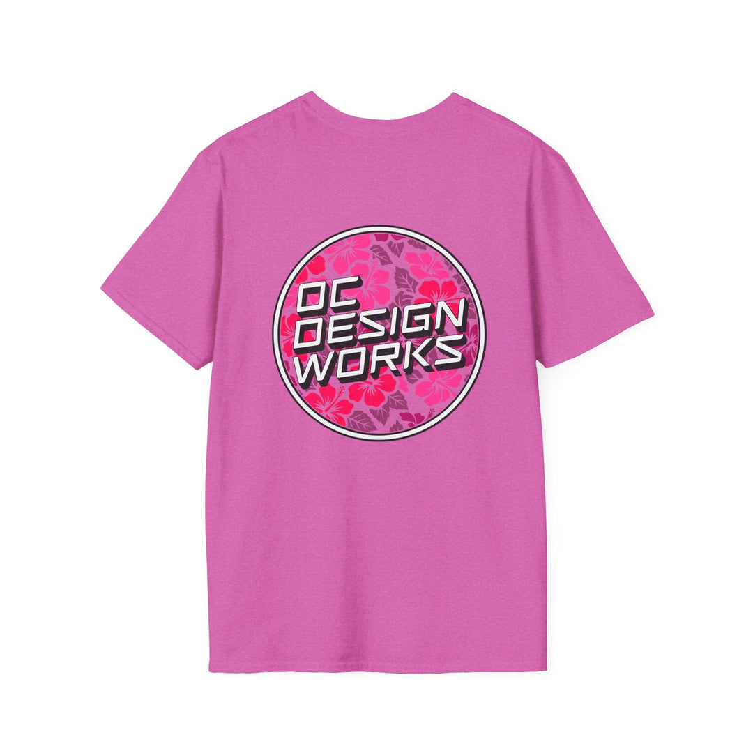 Heritage T-Shirt — Rose Hibiscus Logo - T-Shirt - Heather Berry - OC Designworks