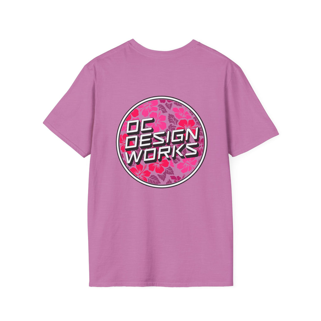 Heritage T-Shirt — Rose Hibiscus Logo - T-Shirt - Heather Radiant Orchid - OC Designworks