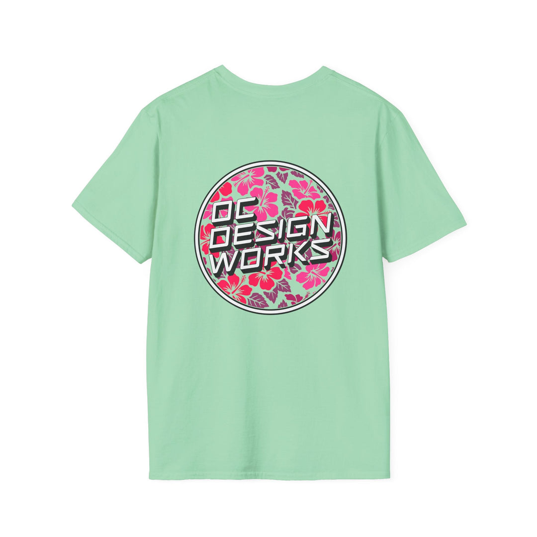 Heritage T-Shirt — Rose Hibiscus Logo - T-Shirt - Mint Green - OC Designworks