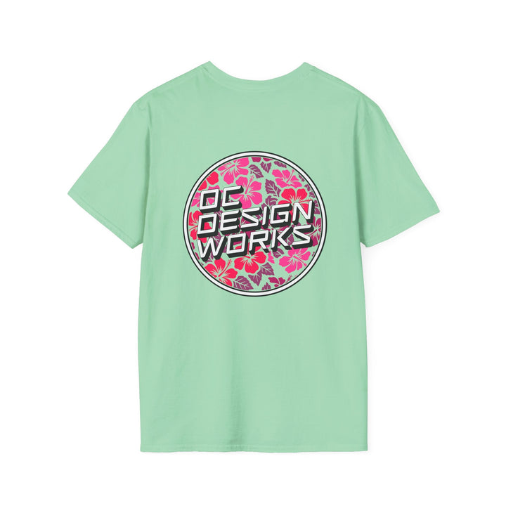 Heritage T-Shirt — Rose Hibiscus Logo - T-Shirt - Mint Green - OC Designworks