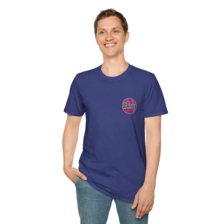 Heritage T-Shirt — Rose Hibiscus Logo - T-Shirt - Metro Blue - OC Designworks
